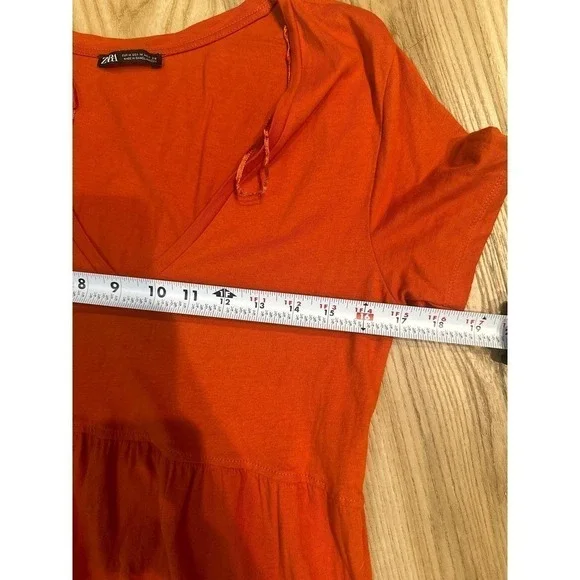 Zara Tiered Maxi Dress, Dark Orange, womens medium - Picture 7 of 8
